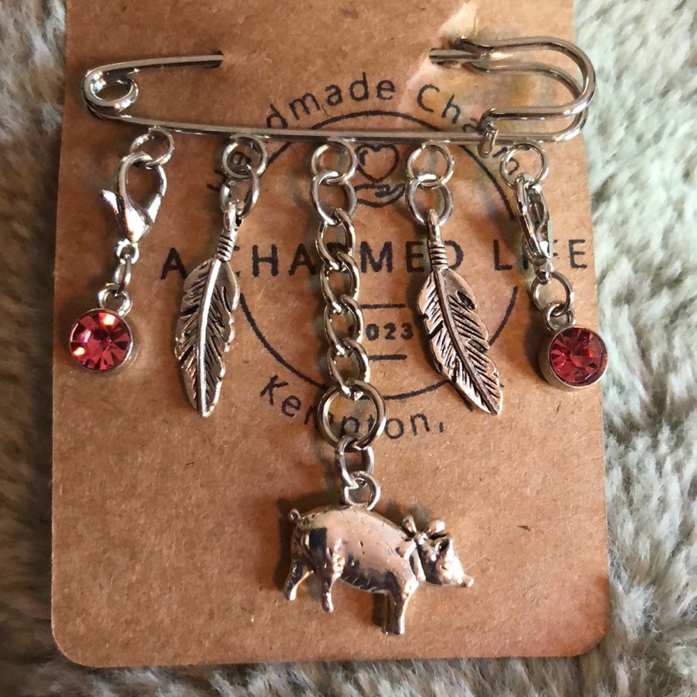NWT, Handcrafted by A Charmed Life. Silver Piggy 🐷 Pin.